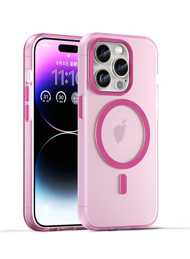 Drop-resistant, reinforced plastic back cover compatible with iPhone 13 Pro Max - Pink - Image 1