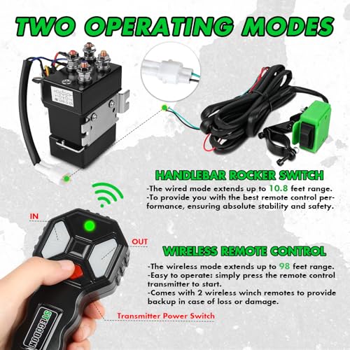 STEGODON 5500 Winch 12V Electric ATV/UTV Winch with Synthetic Rope,2pcs Wireless Remote and Winch Stopper for Towing Jeep Off-Road SUV Truck Car Trailer Boat - Image 5