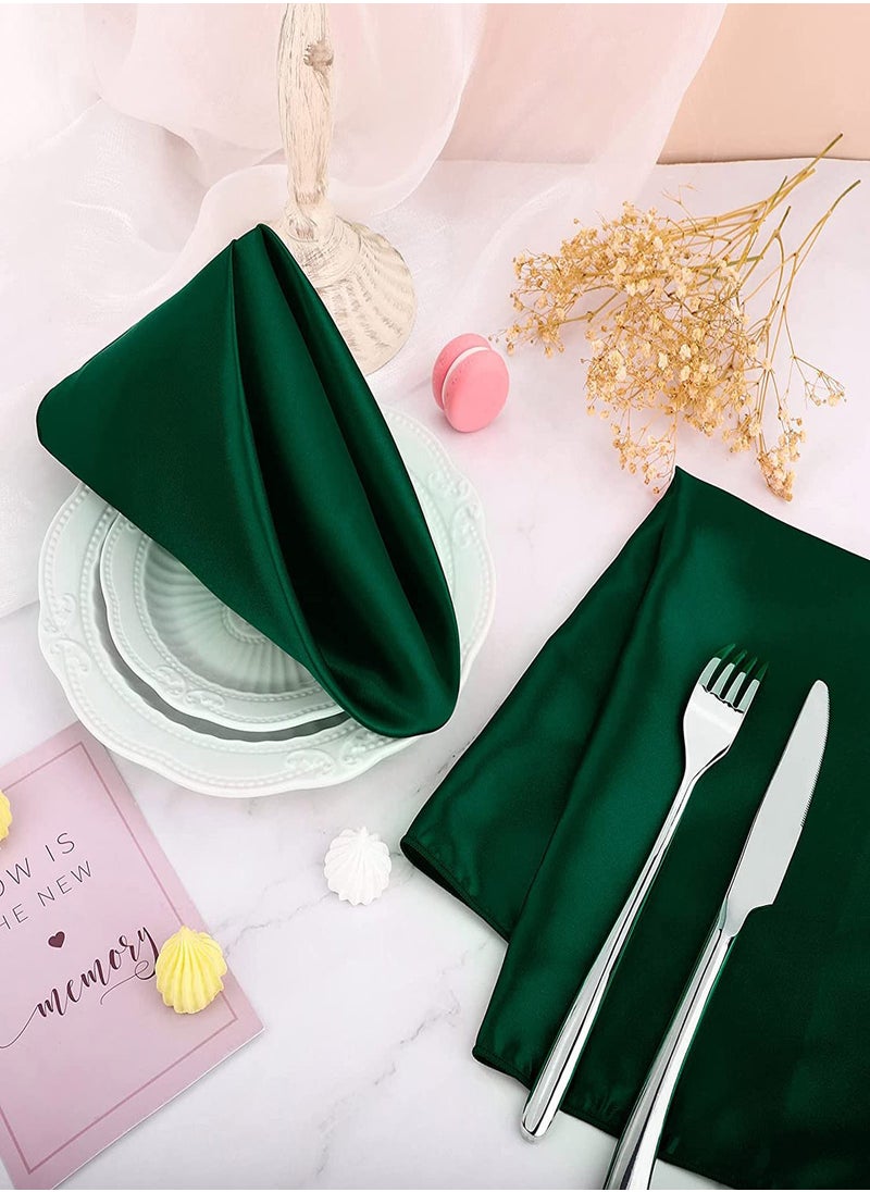 KASTWAVE - Satin Napkins Square Table Napkins 10Pcs 17x17" Soft Dinner Napkins Elegant Silk Napkins for Dinner Wedding Parties Soft Smooth Fabric Washable Napkins for Parties Weddings Dinners - Image 1