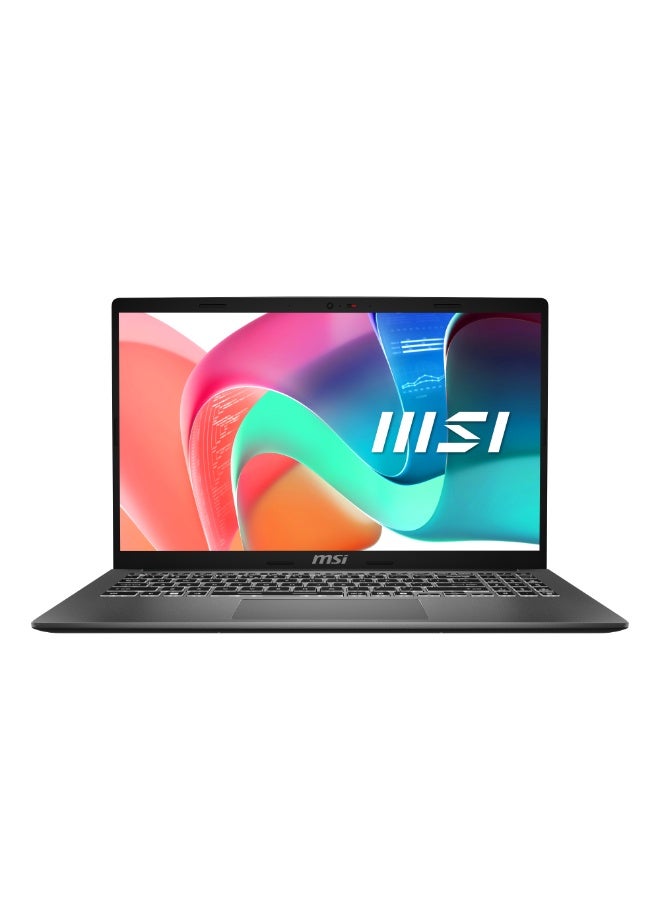 MSI Modern 14 F1MG Laptop, Intel Core 7 150U, 16GB DDR4 RAM, 512GB PCIe Gen4 SSD, 14-Inch FHD IPS Display, Intel Graphics, Wi-Fi 6E, Windows 11 Home, White Backlit Keyboard, Platinum Gray English Platinum Gray - Image 1