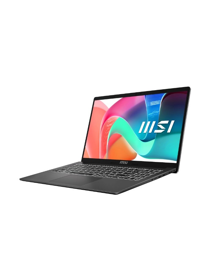 MSI Modern 14 F1MG Laptop, Intel Core 7 150U, 16GB DDR4 RAM, 512GB PCIe Gen4 SSD, 14-Inch FHD IPS Display, Intel Graphics, Wi-Fi 6E, Windows 11 Home, White Backlit Keyboard, Platinum Gray English Platinum Gray - Image 3