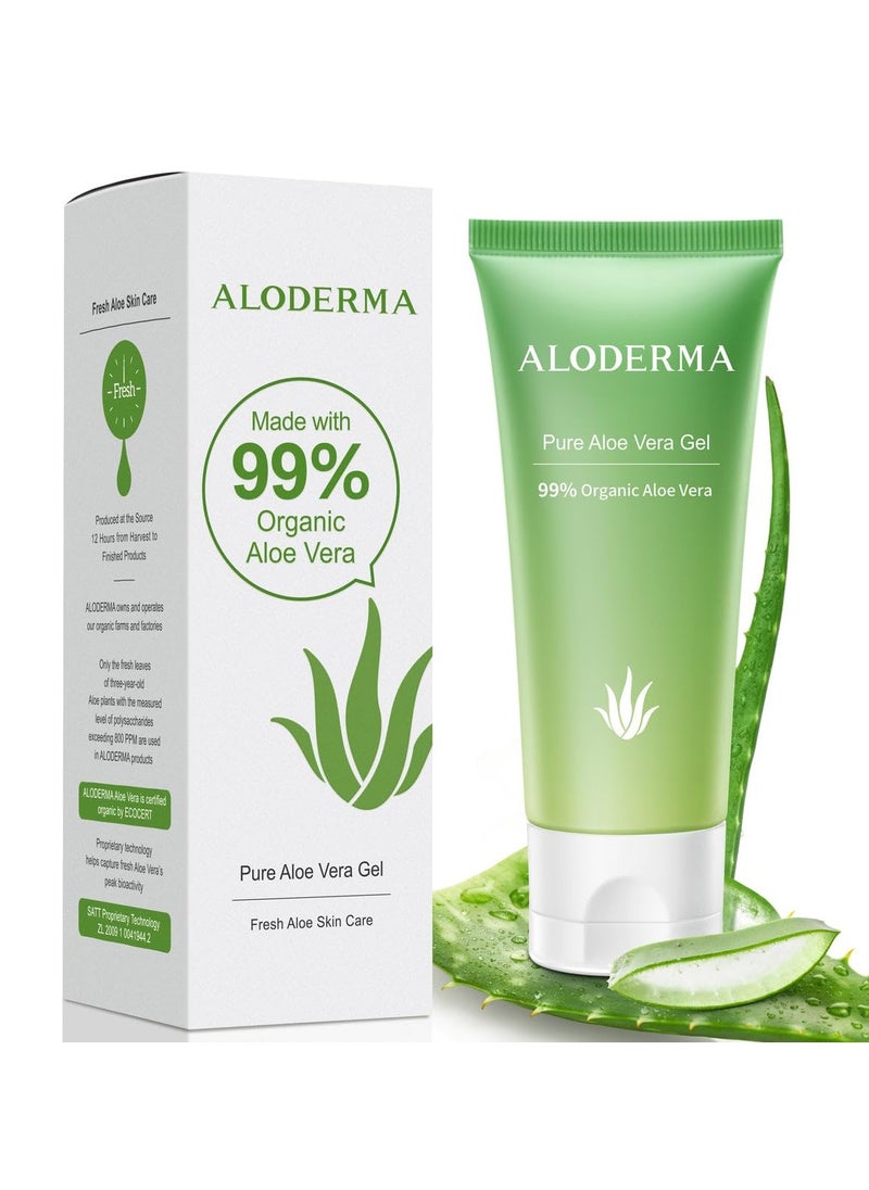 Aloderma Aloderma 99% Organic Aloe Vera Gel for Face Made within 12 Hours of Harvest - Natural Hydrating Pure Aloe Vera Gel for Soothing Skincare - Moisturizing Aloe Gel for Skin, Face, & Sensitive Skin, 4oz  - Image 1