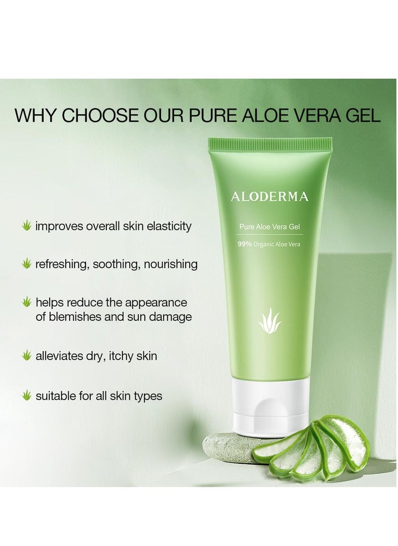 Aloderma Aloderma 99% Organic Aloe Vera Gel for Face Made within 12 Hours of Harvest - Natural Hydrating Pure Aloe Vera Gel for Soothing Skincare - Moisturizing Aloe Gel for Skin, Face, & Sensitive Skin, 4oz  - Image 2