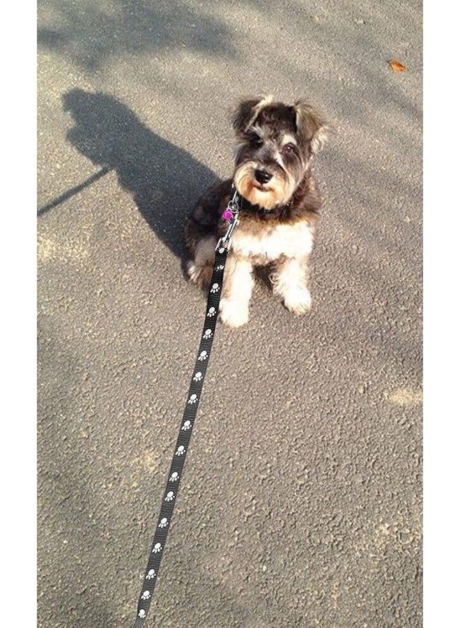 طوق ومقود من النايلون مطبوع عليه مخلب مقاس 10 مم مع مشبك سريع الفك ومجموعة طوق قابلة للتنفس مثالية للجراء والكلاب والقطط (أسود، مقاس صغير جدًا) - Image 4