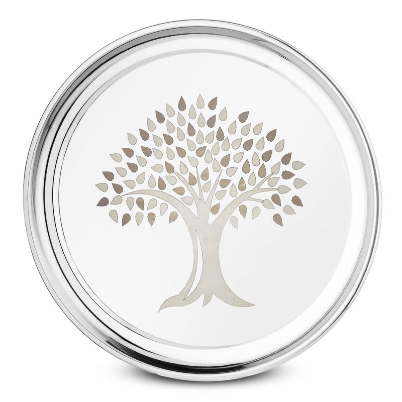 JSI Stainless Steel Plate for Kids Combo-6, Featuring a Laser-Inscribed Glass Tree Design 'Tree' - A Highly Durable Lunch/Dinner Plate Perfect for Dining. Crafted from Premium Stainless Steel - Image 2