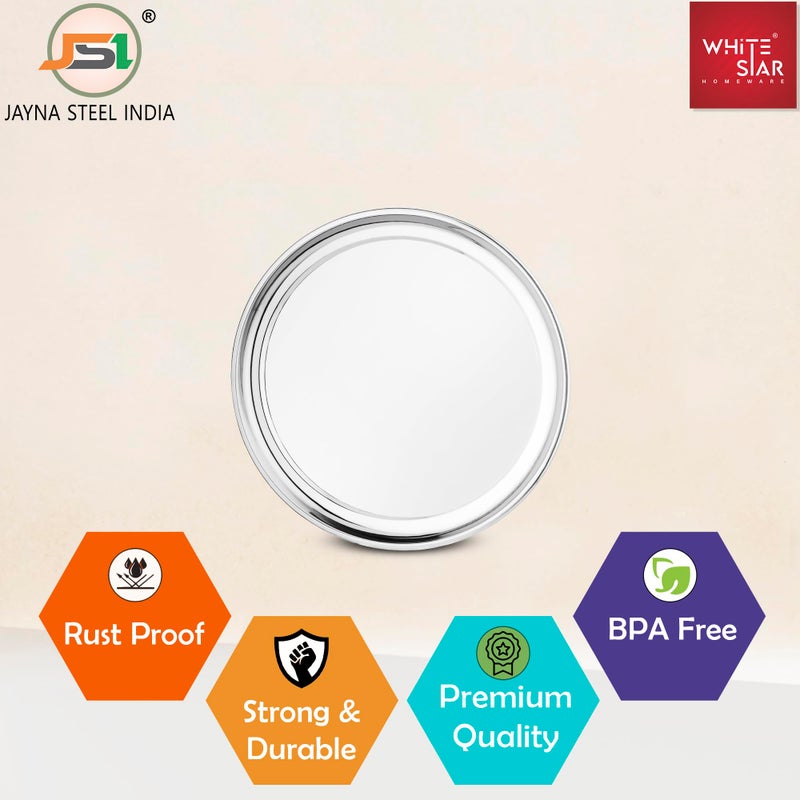 JSI Stainless Steel Plate for Kids Combo-6, Featuring a Laser-Inscribed Glass Tree Design 'Tree' - A Highly Durable Lunch/Dinner Plate Perfect for Dining. Crafted from Premium Stainless Steel - Image 5