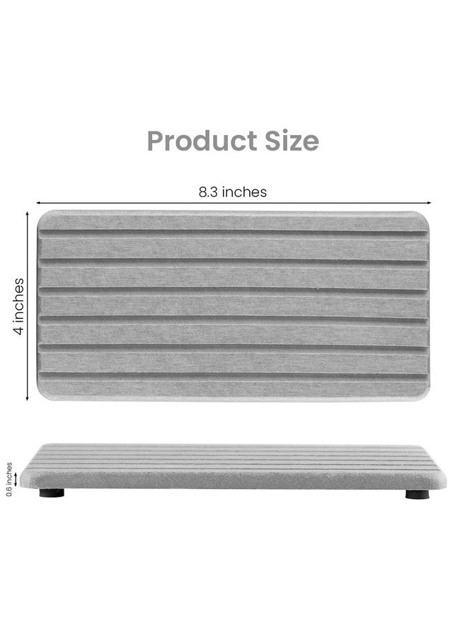 Supvox® Set of 2 Water Absorbent Diatomite Coasters - 8.3 x 4 Inch Non-Slip Soap Holder, Rectangle Bathroom Tray for Wash Basin Accessories, Sponge Holder for Kitchen, Shower & Toiletries (Grey) - Image 2