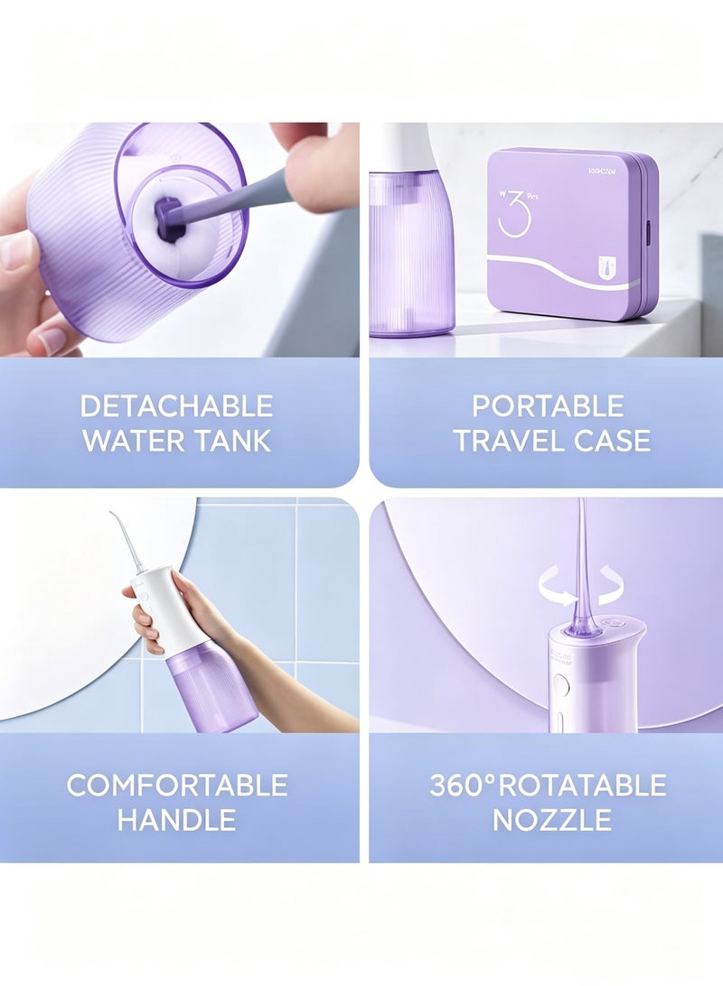 SOOCAS Cordless faucet SOOCAS 240ML professional oral irrigator with 7 modes and 3 nozzles USB-C rechargeable 80 day detachable water tank portable rechargeable tooth cleaner W3 Pro - Image 4