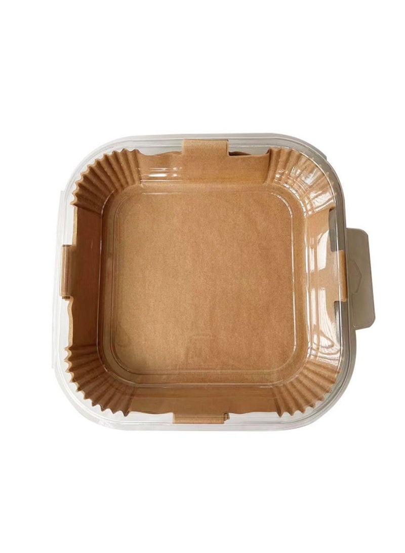 100 PCS Air Fryer Disposable Paper Liner, Air Fryer Liners Square, Baking Paper for Air Fryer Waterproof, Parchment Paper for Baking Roasting Microwave,7.9 inch/20cm, Square - Image 2