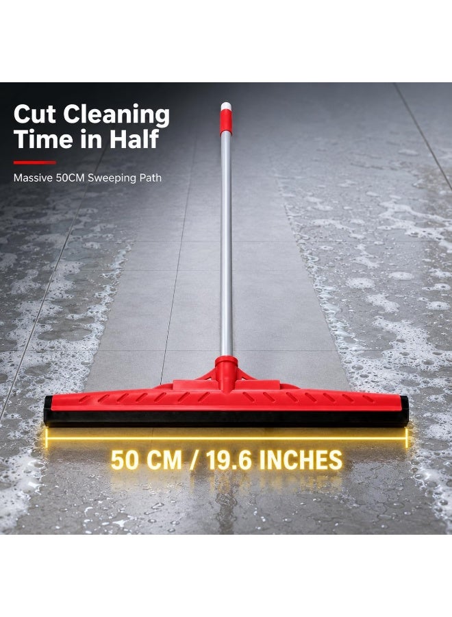 ECVV Floor Wiper with Long Handle 123cm, Wide Foam Rubber Squeegee for Floor Cleaning, Water Removal & Drying, Heavy Duty for Tile, Marble, Bathroom, Kitchen, Garage & Commercial Use (50 x 123cm) - Image 2