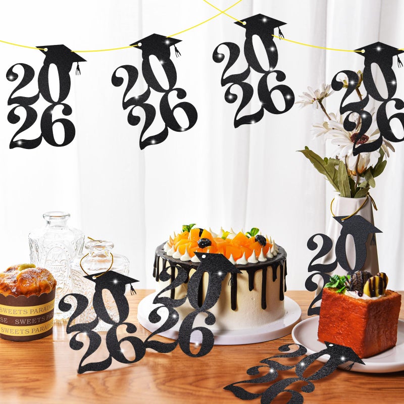 Chinco 36 Pcs Double Sided Glitter 2026 Graduation Party Decoration 2026 Cutouts Tags Decorations 2026 Centerpiece Table Decorations Class of 2026 for Graduation Party Supplies - Image 2