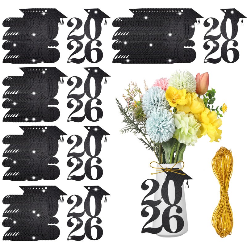 Chinco 36 Pcs Double Sided Glitter 2026 Graduation Party Decoration 2026 Cutouts Tags Decorations 2026 Centerpiece Table Decorations Class of 2026 for Graduation Party Supplies - Image 1