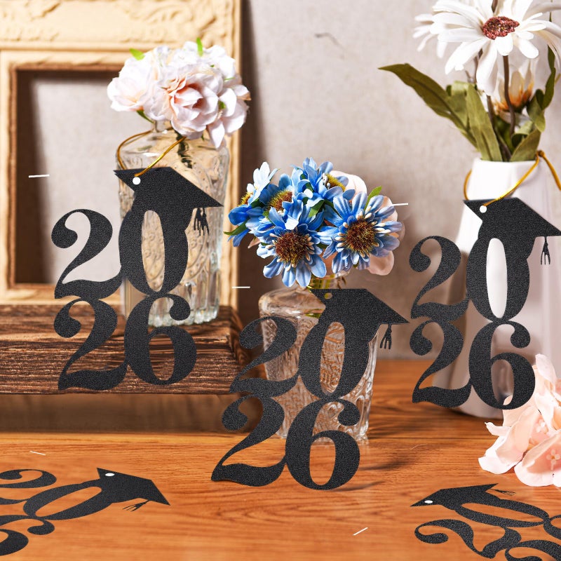 Chinco 36 Pcs Double Sided Glitter 2026 Graduation Party Decoration 2026 Cutouts Tags Decorations 2026 Centerpiece Table Decorations Class of 2026 for Graduation Party Supplies - Image 4