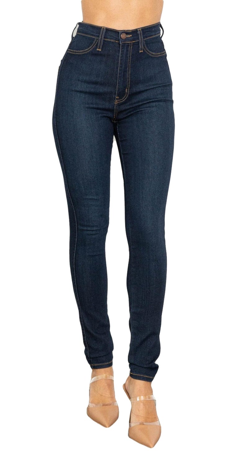 Vibrant Womenâ€™s Denim Skinny Jeans â€“ Super Stretch High Waisted Classic Casual Slim Fit Pants VP88 DStone 3 - Image 1