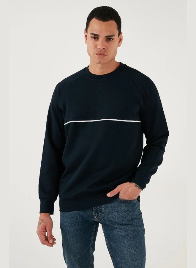 Buratti Cotton Stripe Detailed Relaxed Fit Crew Neck Sweat Men's SWEAT 5901227