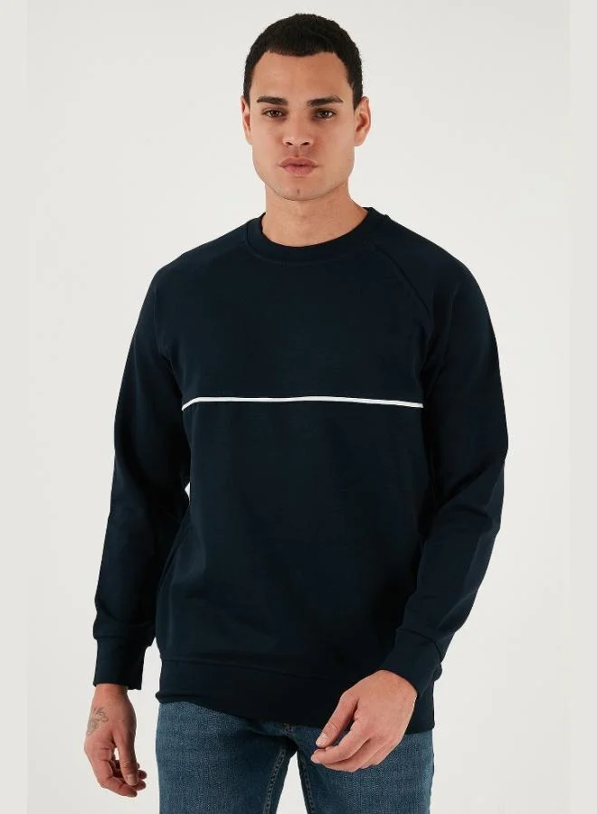 Buratti  Buratti Cotton Stripe Detailed Relaxed Fit Crew Neck Sweat Men's SWEAT 5901227 for Men | Best Price UAE