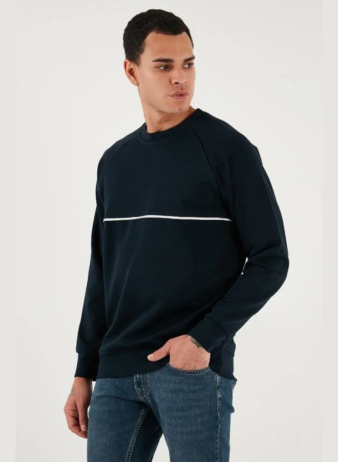 Buratti  Buratti Cotton Stripe Detailed Relaxed Fit Crew Neck Sweat Men's SWEAT 5901227 for Men | Best Price UAE