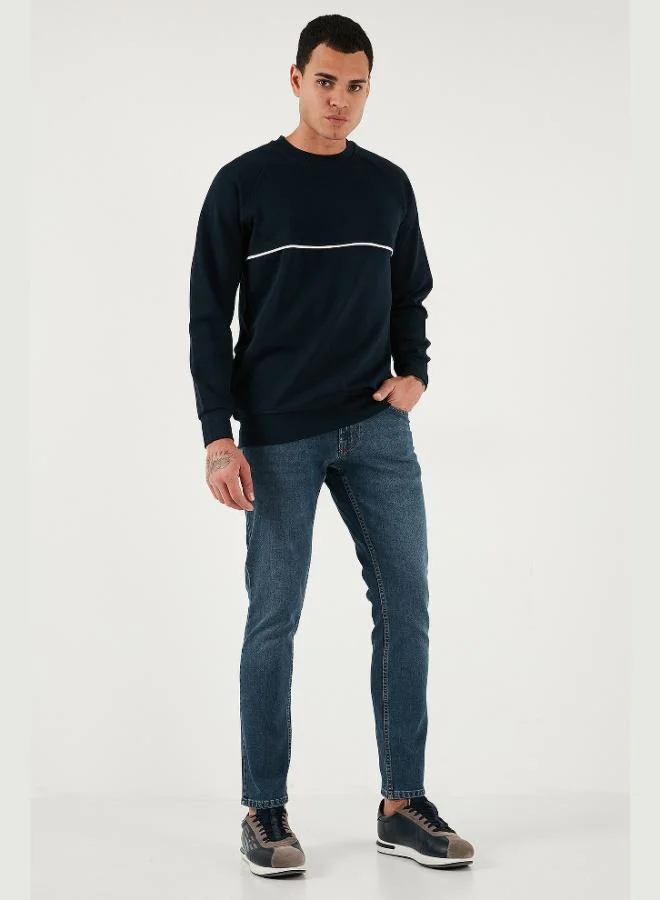 Buratti  Buratti Cotton Stripe Detailed Relaxed Fit Crew Neck Sweat Men's SWEAT 5901227 for Men | Best Price UAE