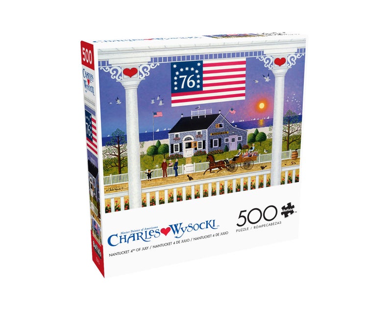 Buffalo Games Jigsaw Puzzles for Adults 500 Pieces Charles Wysocki Nantucket 4th of July Hard Adult Puzzle with Reference Poster Fun Unique Challenging for All Abilities Large 2125 x 15 - Image 3