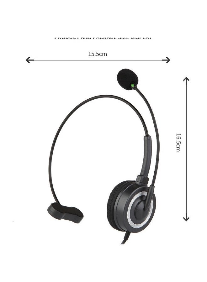 Danyin Bh69 Headphones For Call Centers, Computer Office Headset Single Ear, Call Noise Reduction Usb Interface With In-line Control For Telemarketing Customer Service - Image 3