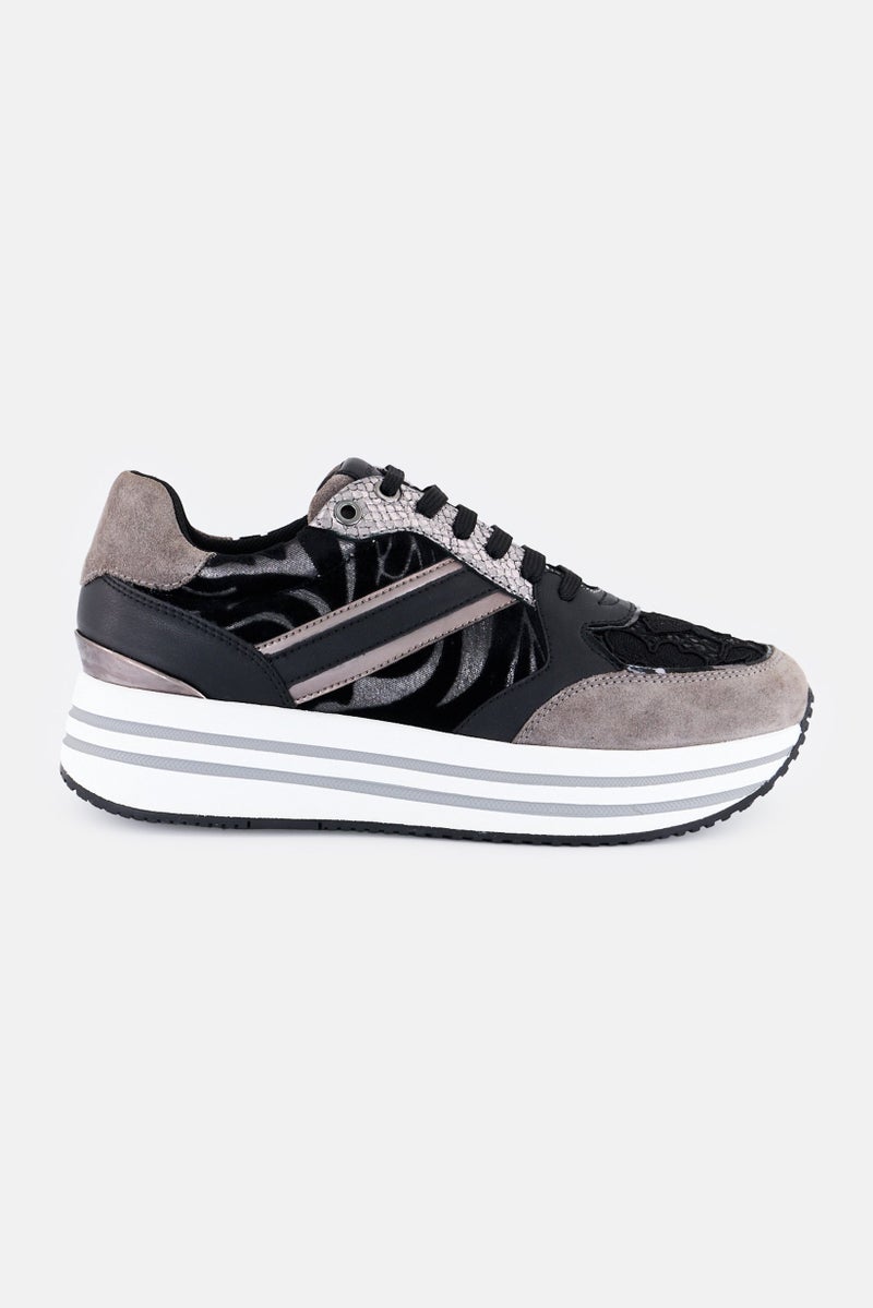 GEOX Women D Kency B Lace Up Casual Shoes, Multicolor - Image 3