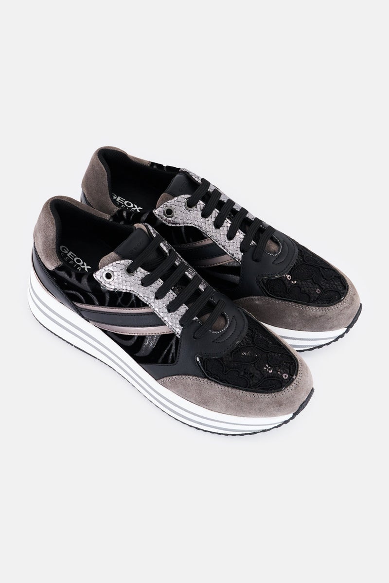 GEOX Women D Kency B Lace Up Casual Shoes, Multicolor - Image 4