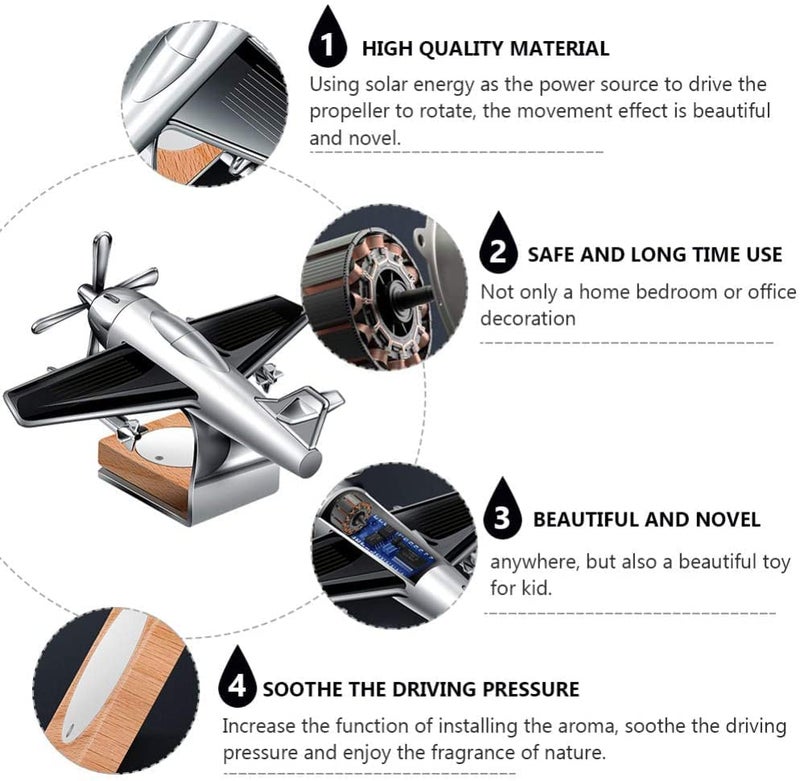 CarFrill Solar Car Perfumes and Fresheners | Solar Plane with Fragrance for Car (Black) - Image 5