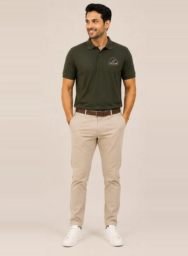 تايك تو Olive Falcon Logo Short Sleeves Polo T-Shirt By Falcon