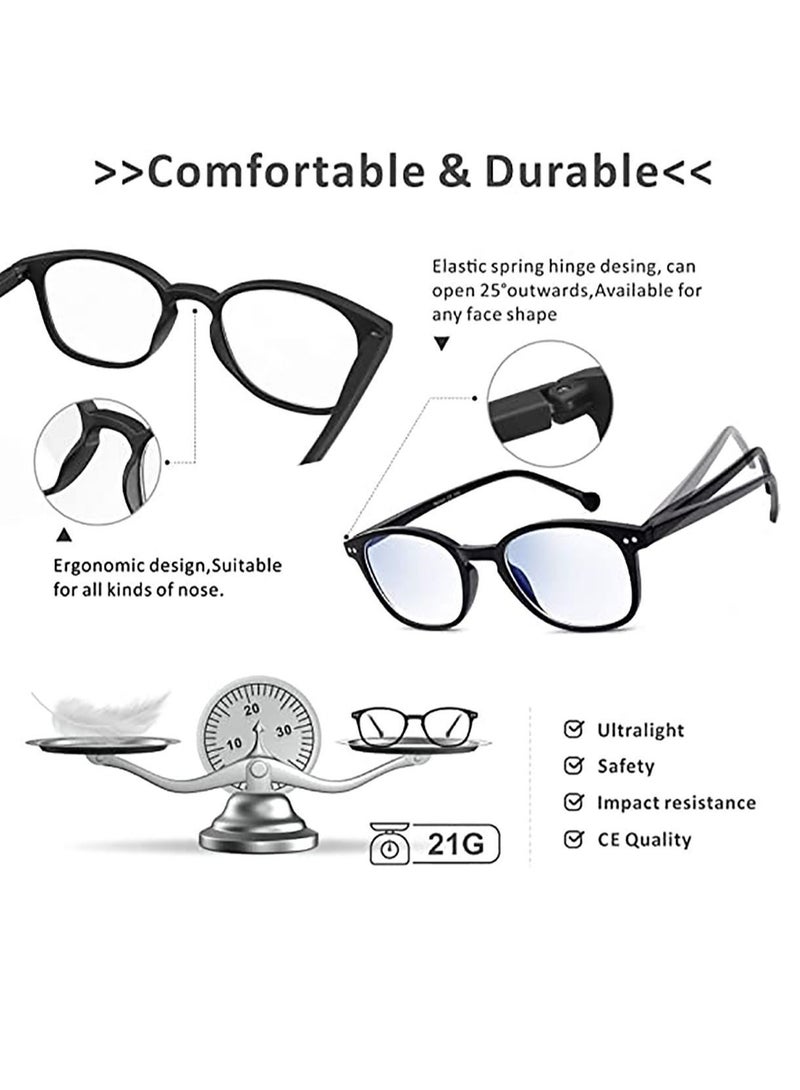 Y&D Blue Light Filter Eyewear for Men & Women, Anti Eyestrain UV Glare Blocking, TV Computer Gaming Glasses, Black  - Image 4