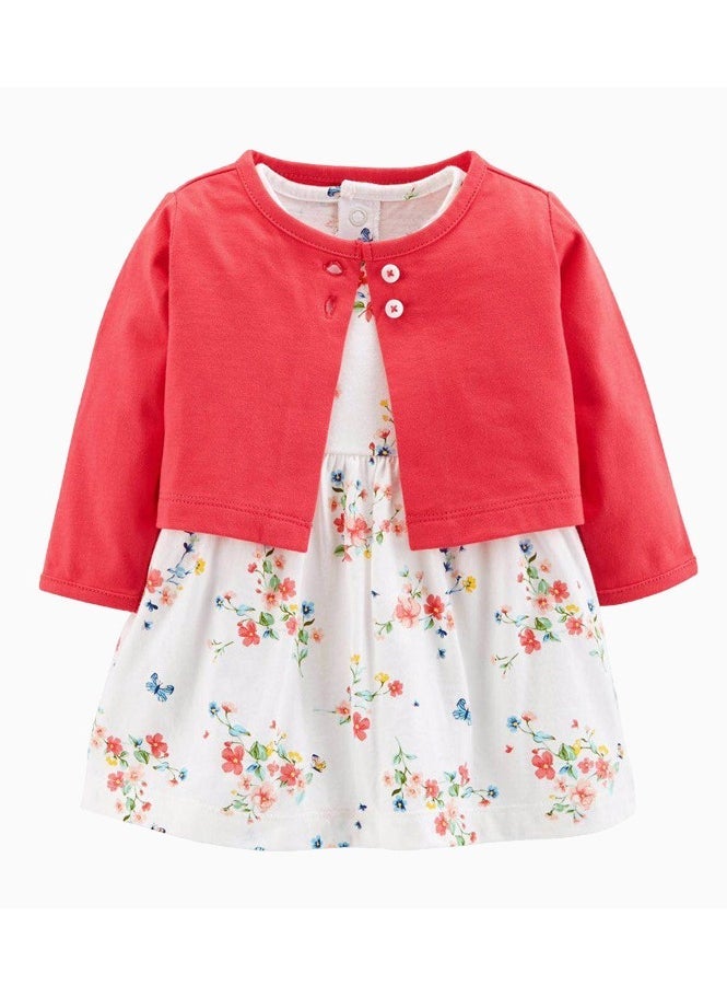 RedMapleTEK 2-Piece Set Of Baby Girl Jacket And Short-Sleeved Dress - Image 1