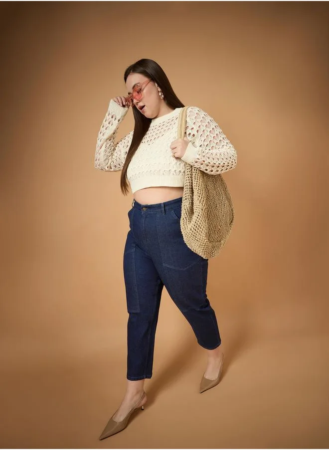 ساسافراس Plus Size Mid Rise Balloon Fit Jeans by Styli