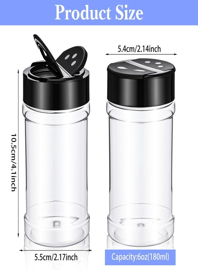 xozeooeu 48 Pack 6 Oz Plastic Spice Jars with Shaker Lids, Clear Empty Seasoning Containers, BPA-Free PET Spice Bottles for Powders & Dry Goods - Image 2