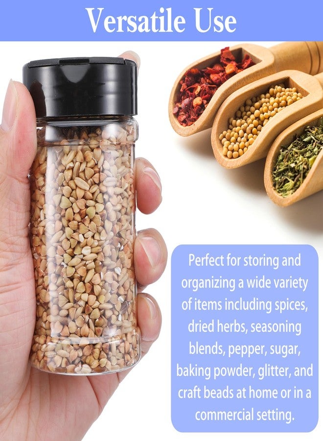 xozeooeu 48 Pack 6 Oz Plastic Spice Jars with Shaker Lids, Clear Empty Seasoning Containers, BPA-Free PET Spice Bottles for Powders & Dry Goods - Image 4