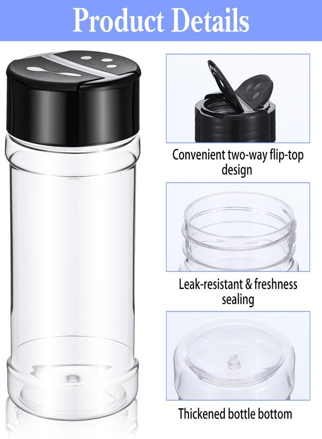 xozeooeu 48 Pack 6 Oz Plastic Spice Jars with Shaker Lids, Clear Empty Seasoning Containers, BPA-Free PET Spice Bottles for Powders & Dry Goods - Image 3
