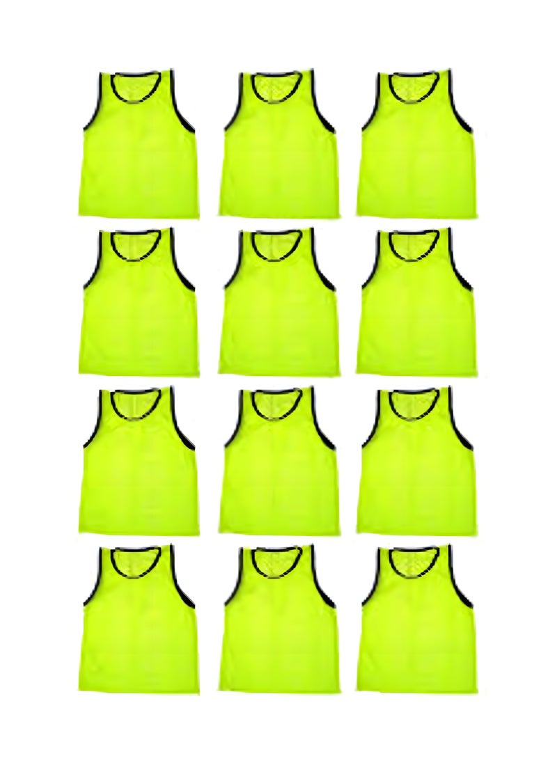 H PRO H PRO Football Pinnies | Training Jackets | Set of 12 | Fluorescent Yellow 
