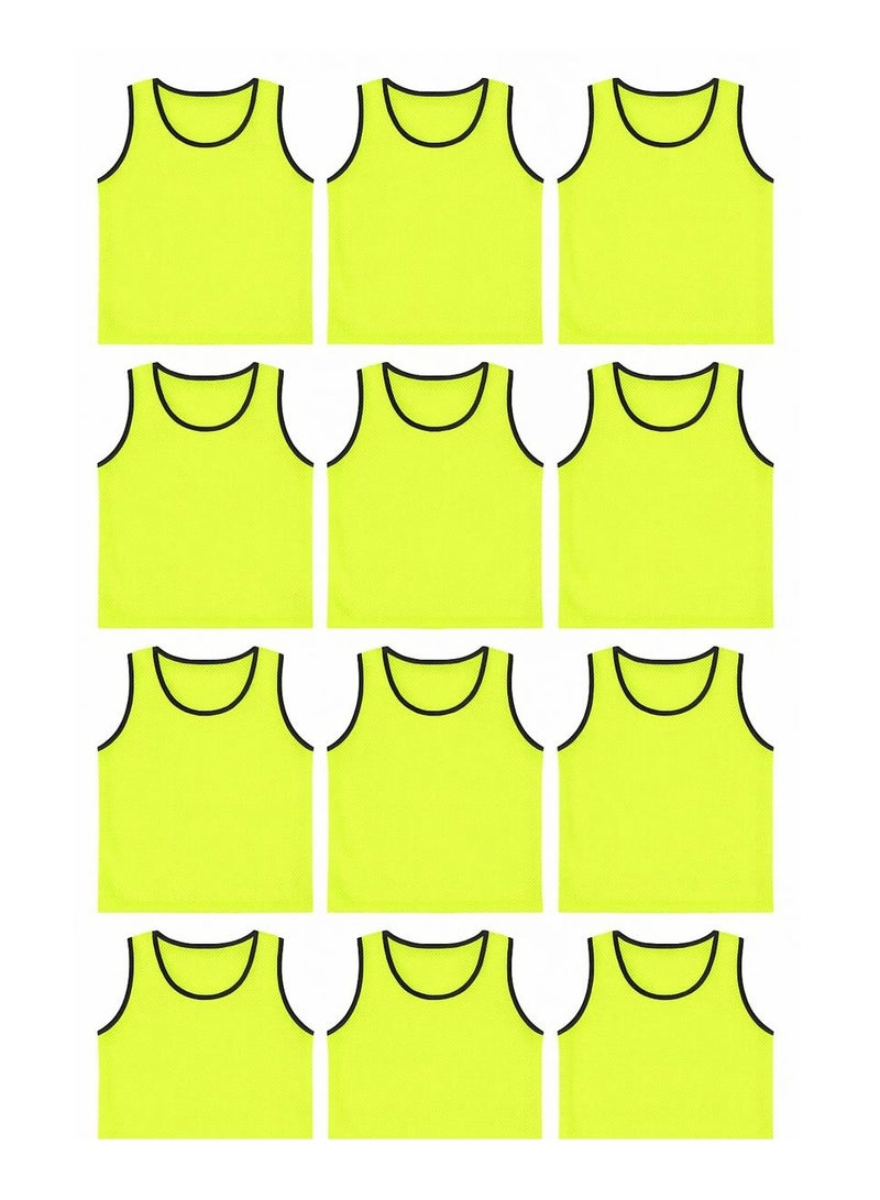 H PRO Football Pinnies | Training Jackets | Set of 12 | Fluorescent Yellow - Image 1