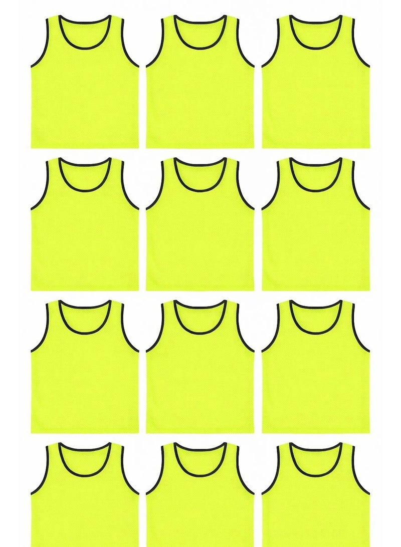H PRO Football Pinnies | Training Jackets | Set of 12 | Fluorescent Yellow - Image 2