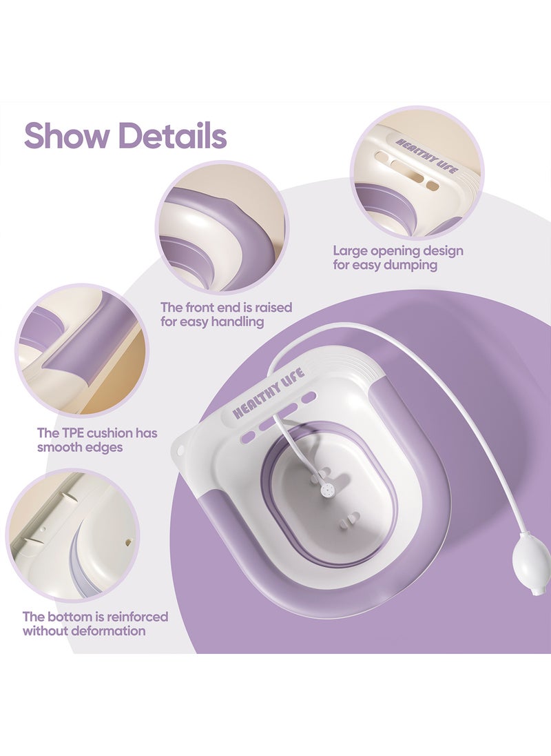 Sharpdo Sitz Bath for Bathroom Toilet Sitz Basin with Flusher Steam Seat Bidet Large Capacity Bidet Bowl for Pregnant Women and Elderly Fits All Toilet Seat Toilets - Image 2