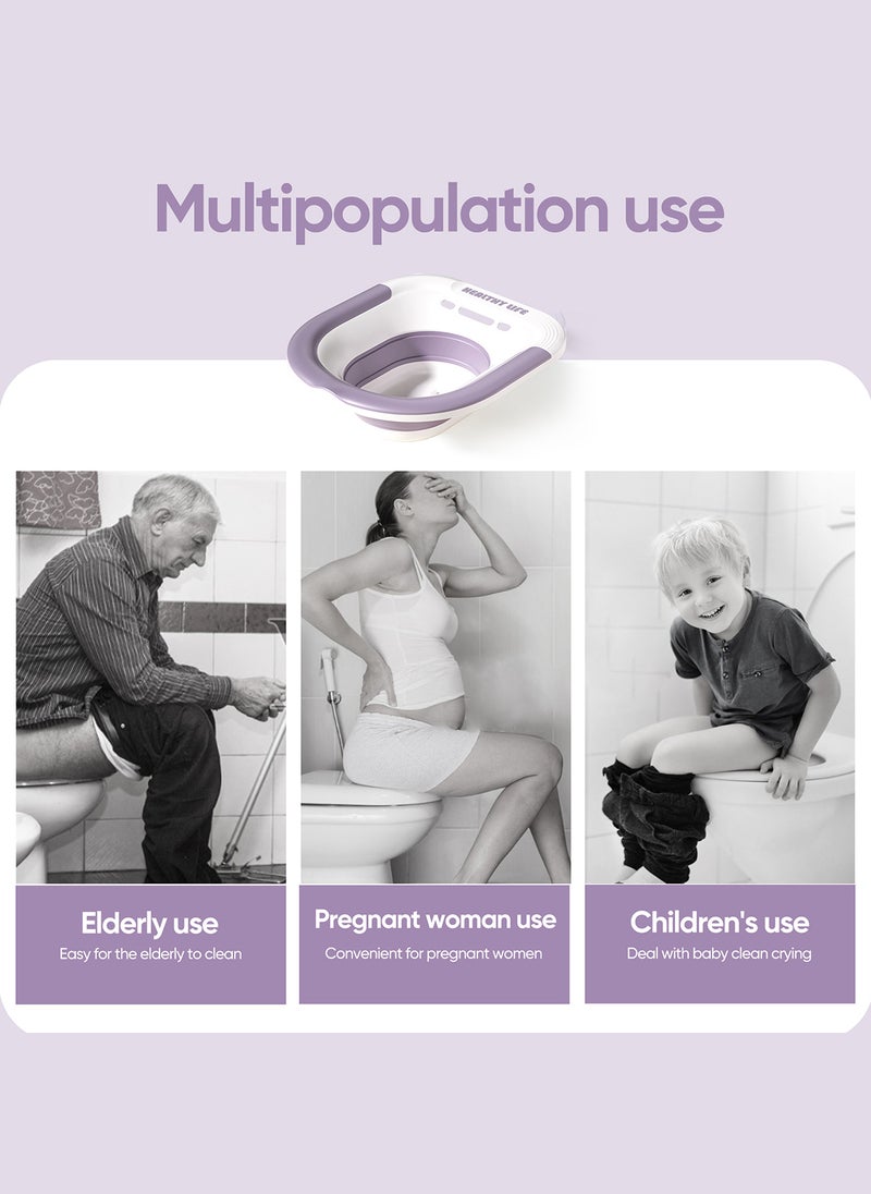 Sharpdo Sitz Bath for Bathroom Toilet Sitz Basin with Flusher Steam Seat Bidet Large Capacity Bidet Bowl for Pregnant Women and Elderly Fits All Toilet Seat Toilets - Image 4