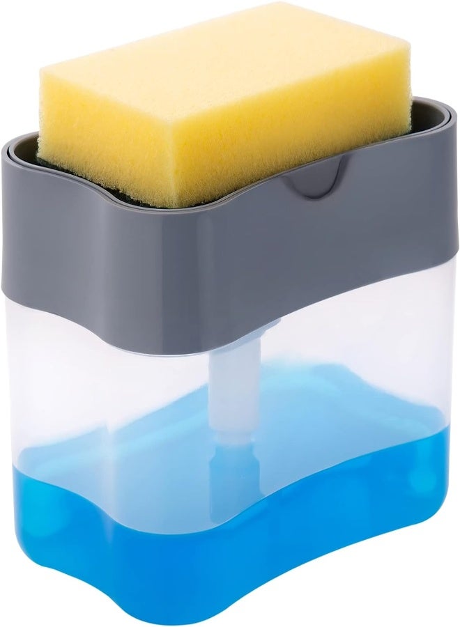 AKDC Zooy Smarty 2 In 1 Soap Dispenser For Dishwasher Liquid Holder, Liquid Dispenser Through Pump (Multi-Color, 400 Ml) With Sponge - Image 4