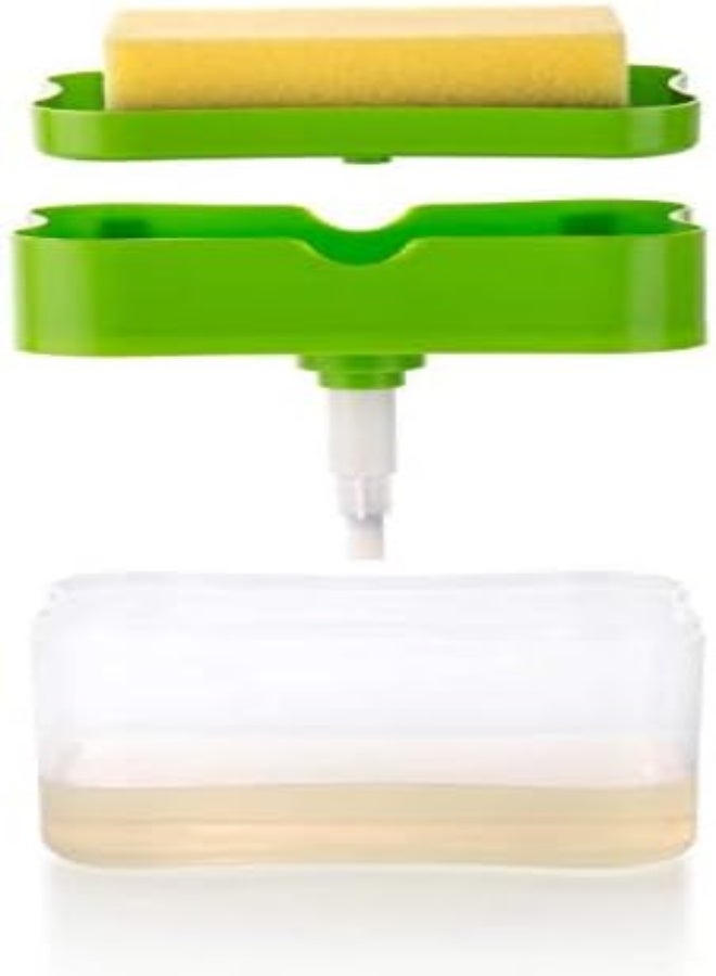 AKDC Zooy Smarty 2 In 1 Soap Dispenser For Dishwasher Liquid Holder, Liquid Dispenser Through Pump (Multi-Color, 400 Ml) With Sponge - Image 3