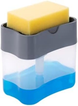 Zooy Smarty 2 In 1 Soap Dispenser For Dishwasher Liquid Holder, Liquid Dispenser Through Pump (Multi-Color, 400 Ml) With Sponge