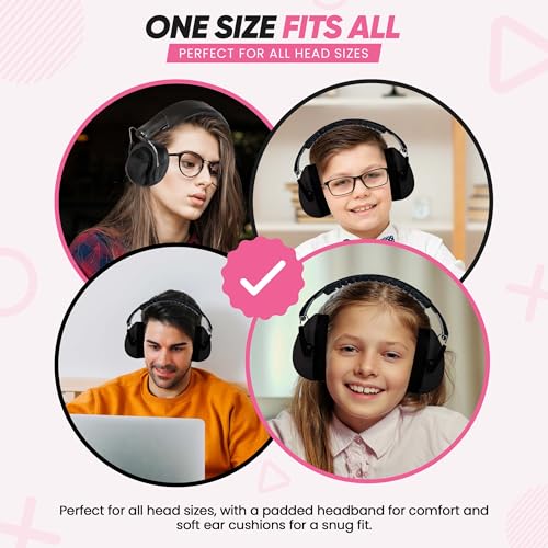 Everyday Educate Ear Muffs for Kids Ear Protection, Noise Cancelling Headphones for Toddlers, Autism, with Adjustable Head Band, Ear Protection for Kids Football Game, Concerts, Air Shows, Fireworks (Pink) - Image 3