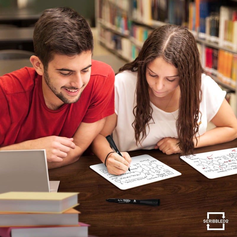 Scribbledo سبريدلو لوح أبيض صغير قابل للمسح الجاف 5x7 بوصة لوح مسح جاف صغير لوح ماركر لوح مسح جاف محمول للأفراد للطلاب لوحات بيضاء صغيرة للمكتب والمطبخ - Image 3