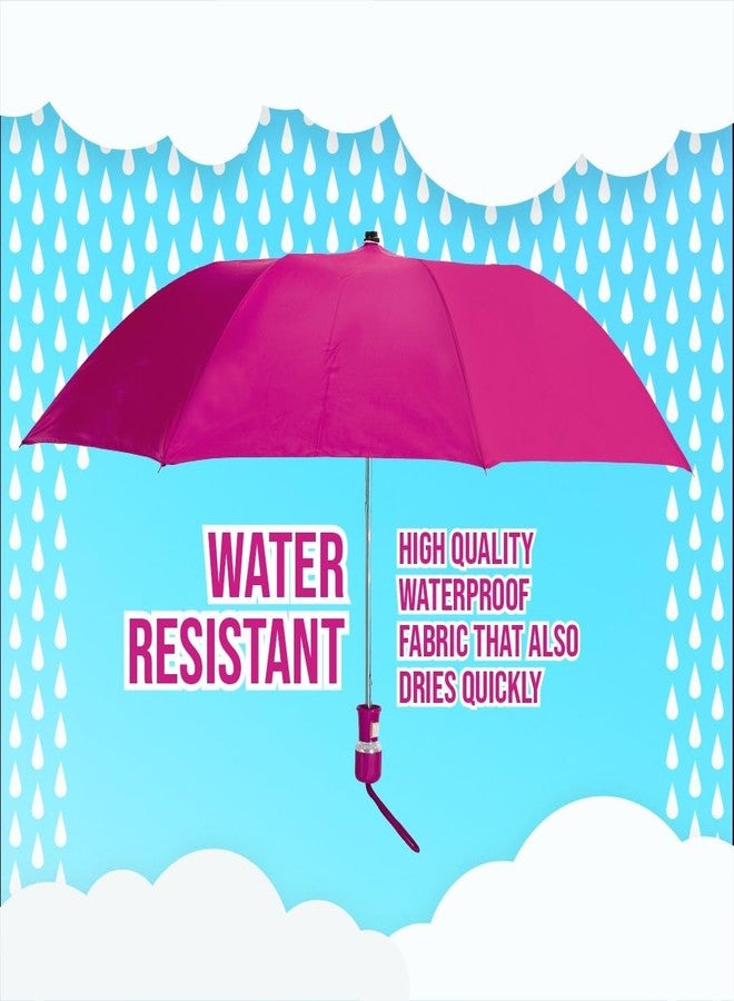 Btag Round Handle 2 Fold Small size Pink Portable Auto Open Umbrella for Men Women & Kids | UV Protection, Waterproof, Rain, Sunlight Protection | Pack of 1 | Pink - Image 2