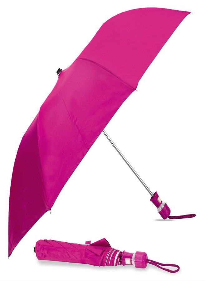 Btag Round Handle 2 Fold Small size Pink Portable Auto Open Umbrella for Men Women & Kids | UV Protection, Waterproof, Rain, Sunlight Protection | Pack of 1 | Pink - Image 1