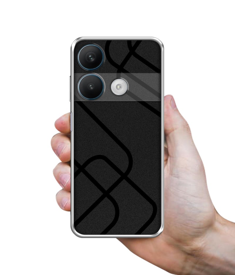 Casotec Zig-Zag Black Line Design Printed Silicon Soft TPU Back Case Cover for Lava Storm Play 5G - Image 3