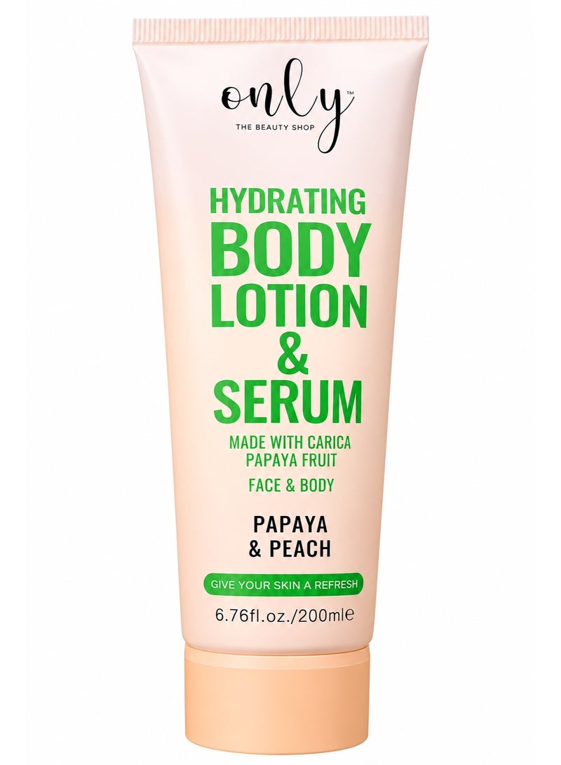 Hydrating Body Lotion & Serum Papaya & Peach 200ml – Face & Body Moisturizer