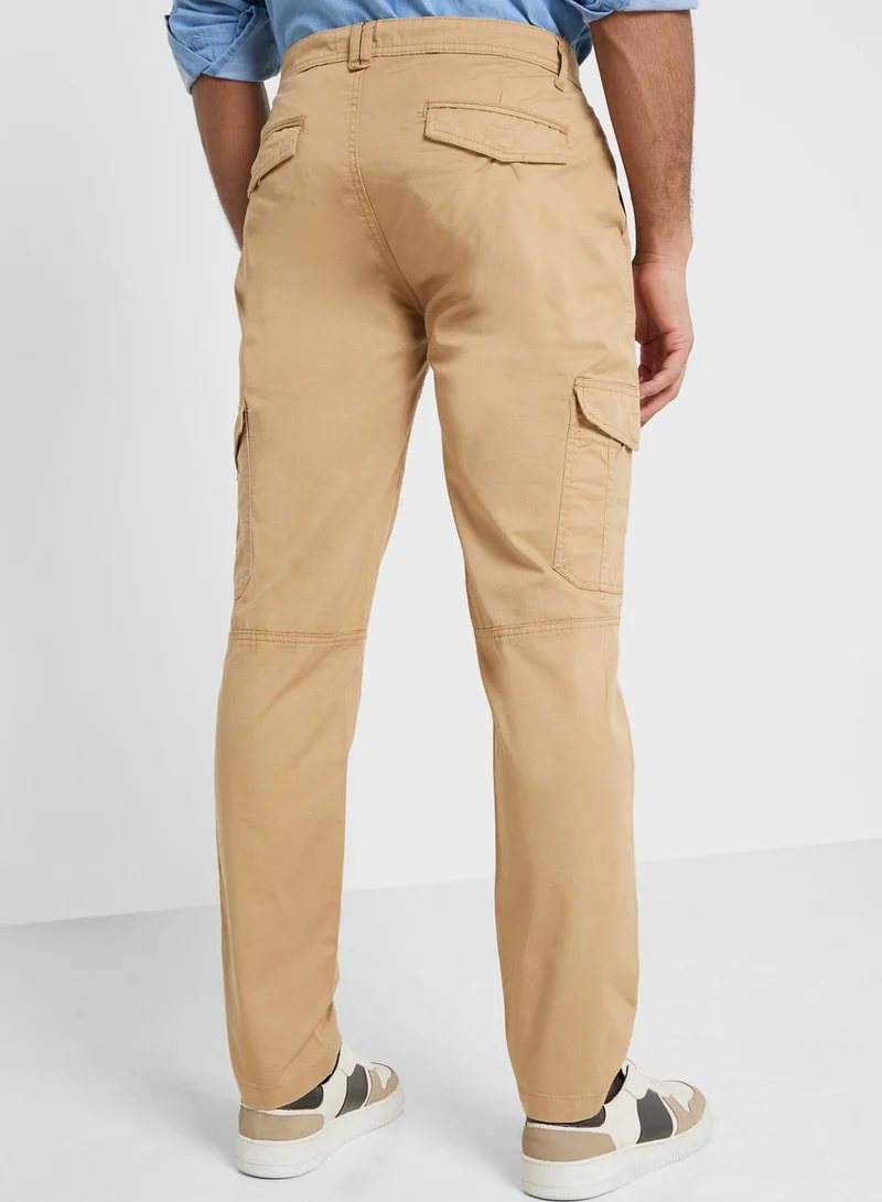Thomas Scott Thomas Scott Men Smart Slim Fit Cargos Trousers