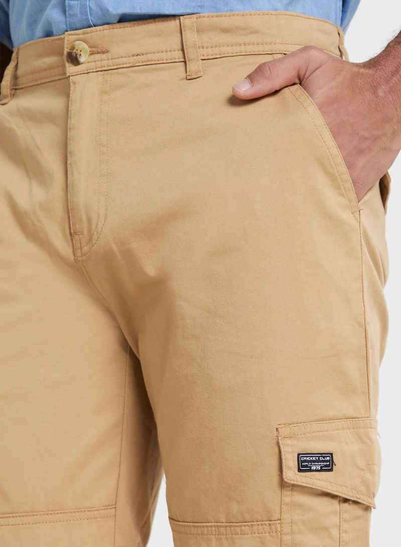 Thomas Scott Thomas Scott Men Smart Slim Fit Cargos Trousers